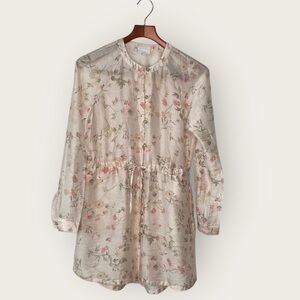 J. Jill Linen Blend Floral‎ Tunic, EUC, size XS